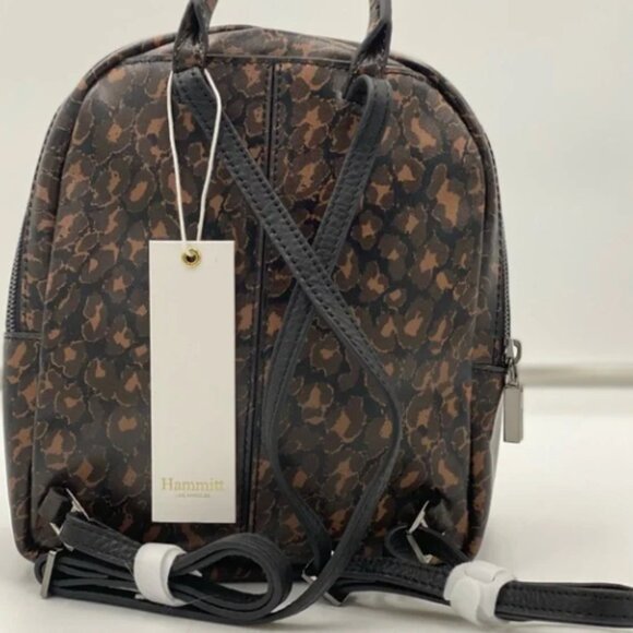 Hammitt Shane Medium Black/Leopard Leather Backpack - Picture 8 of 13
